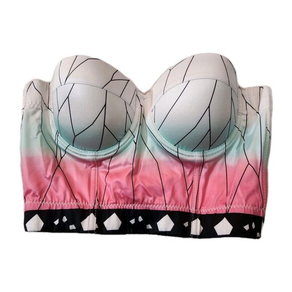Demon Slayer Shinobu Cosplay Anime Corset Costume Top Size 34 Bustier Butterfly - Picture 7 of 7